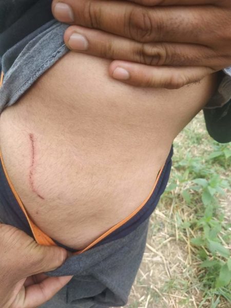 A friend fell on the floor and the dog jumped over him2