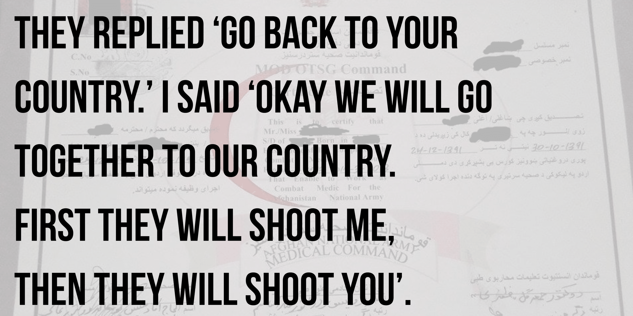 They replied go back to your country