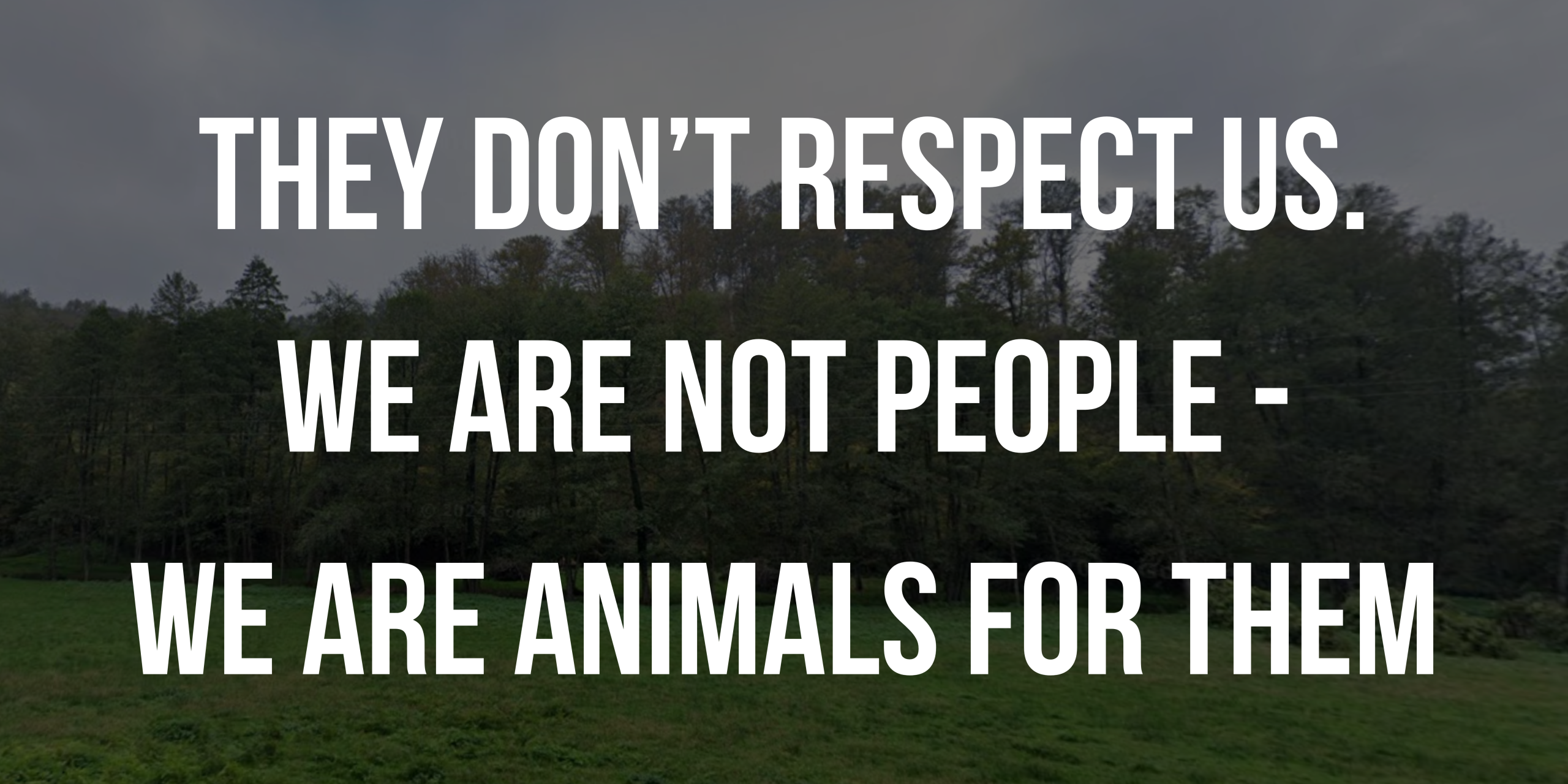 They dont respect us. We are not people we are animals for them