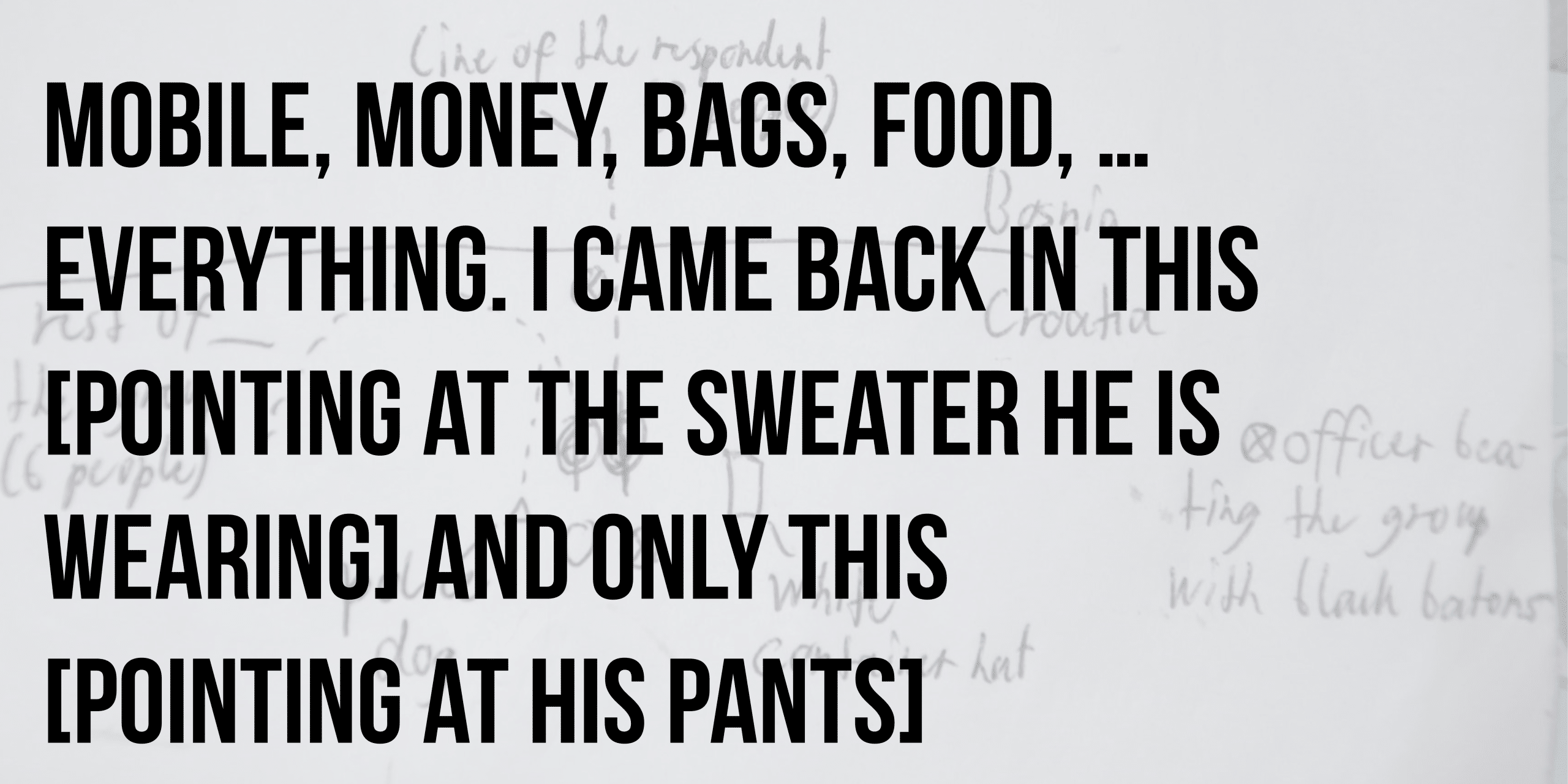 Mobile, money, bags, food