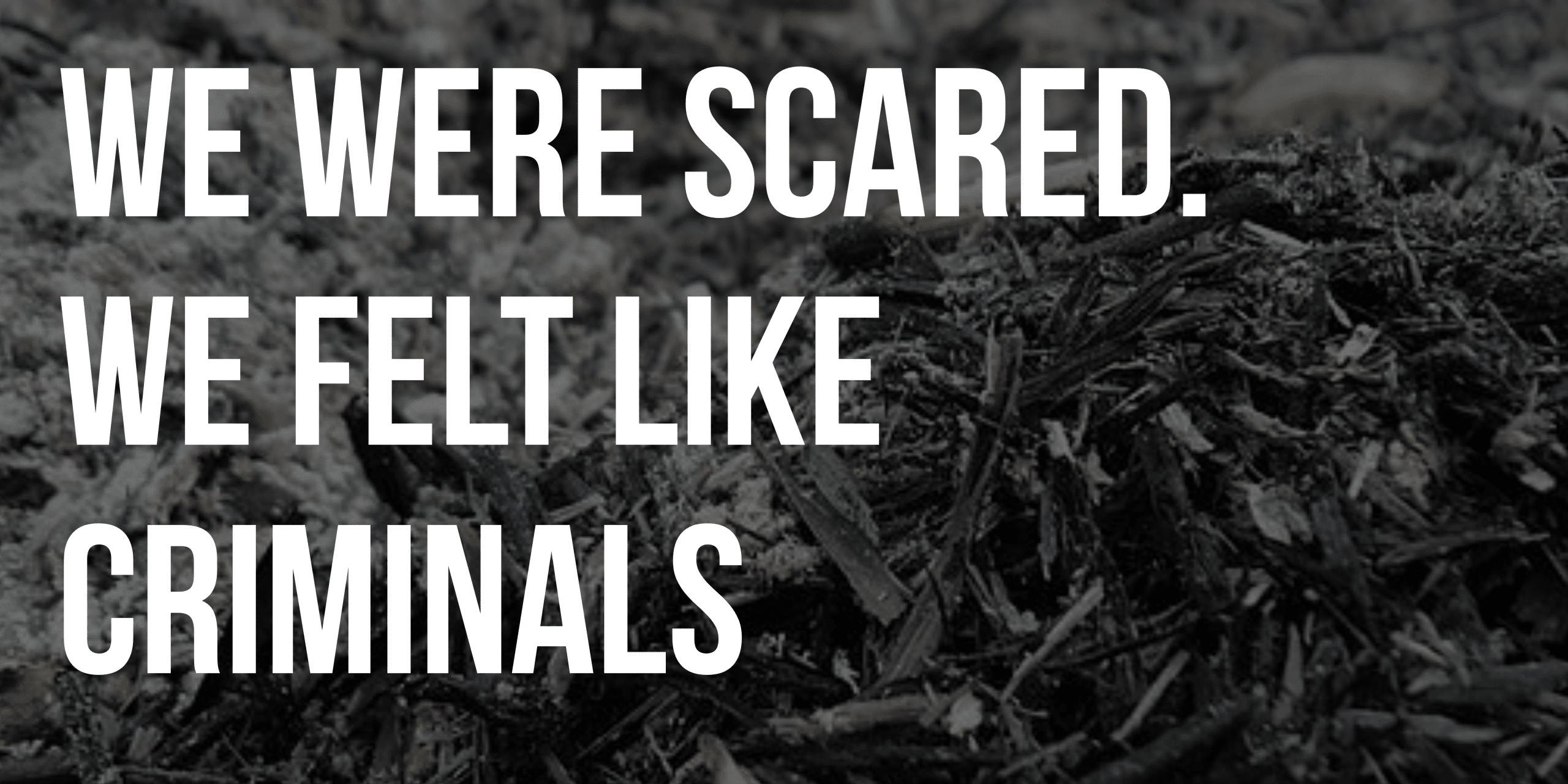 We were scared. We felt like criminals