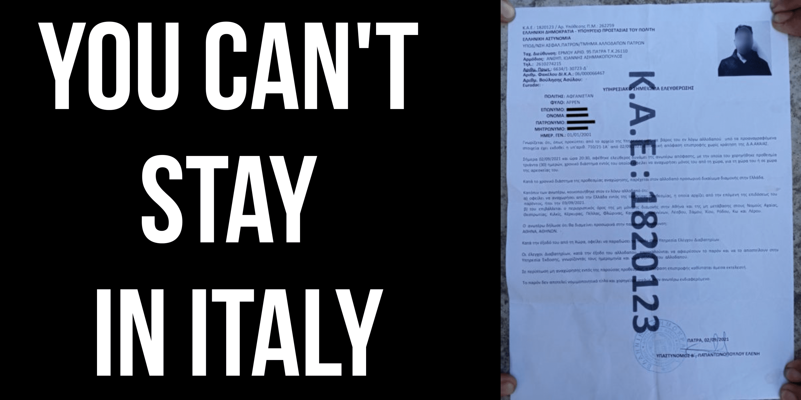 You can't stay in Italy